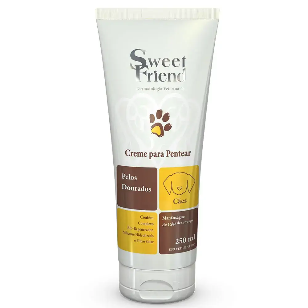 Creme De Pentear Para Cães/gatos Intensive Care Pelos Dourados Para Cães Sweet Friend 250ml