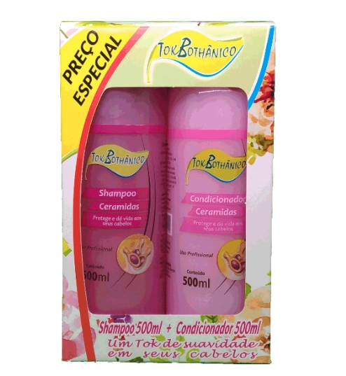 Kit Shampoo Condicionador Ceramidas 500ml Tok Bothanico