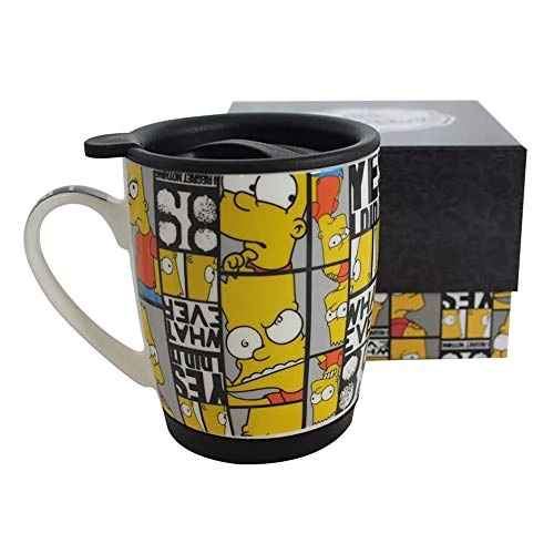 Caneca Com Tampa Bart Careta 350ml Zn