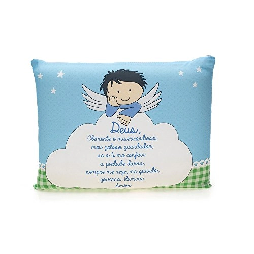 Almofada Zonacriativa 25x35cm Santo Anjo Azul