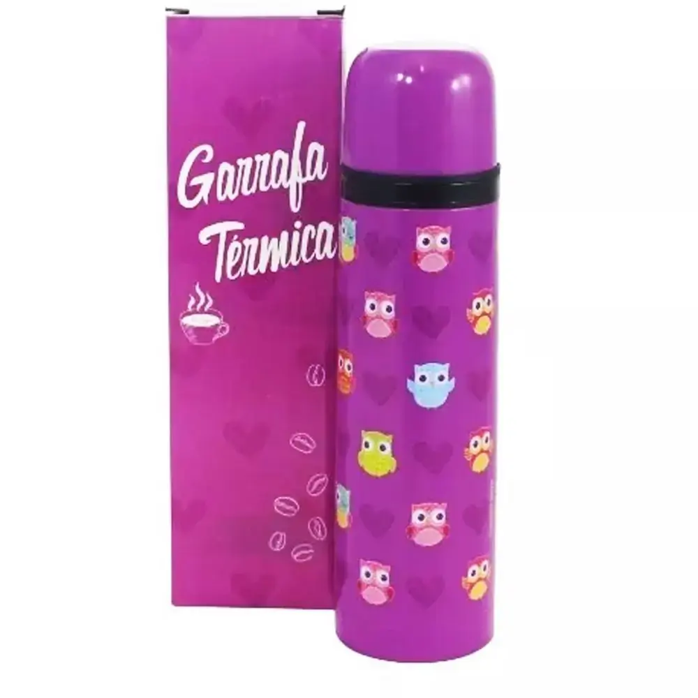 Garrafa Aluminio Zonacriativa Corujinha