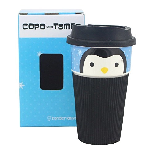 Copo Mega C/tampa De Silicone Pinguin Cod 10020667 Zona Criativa