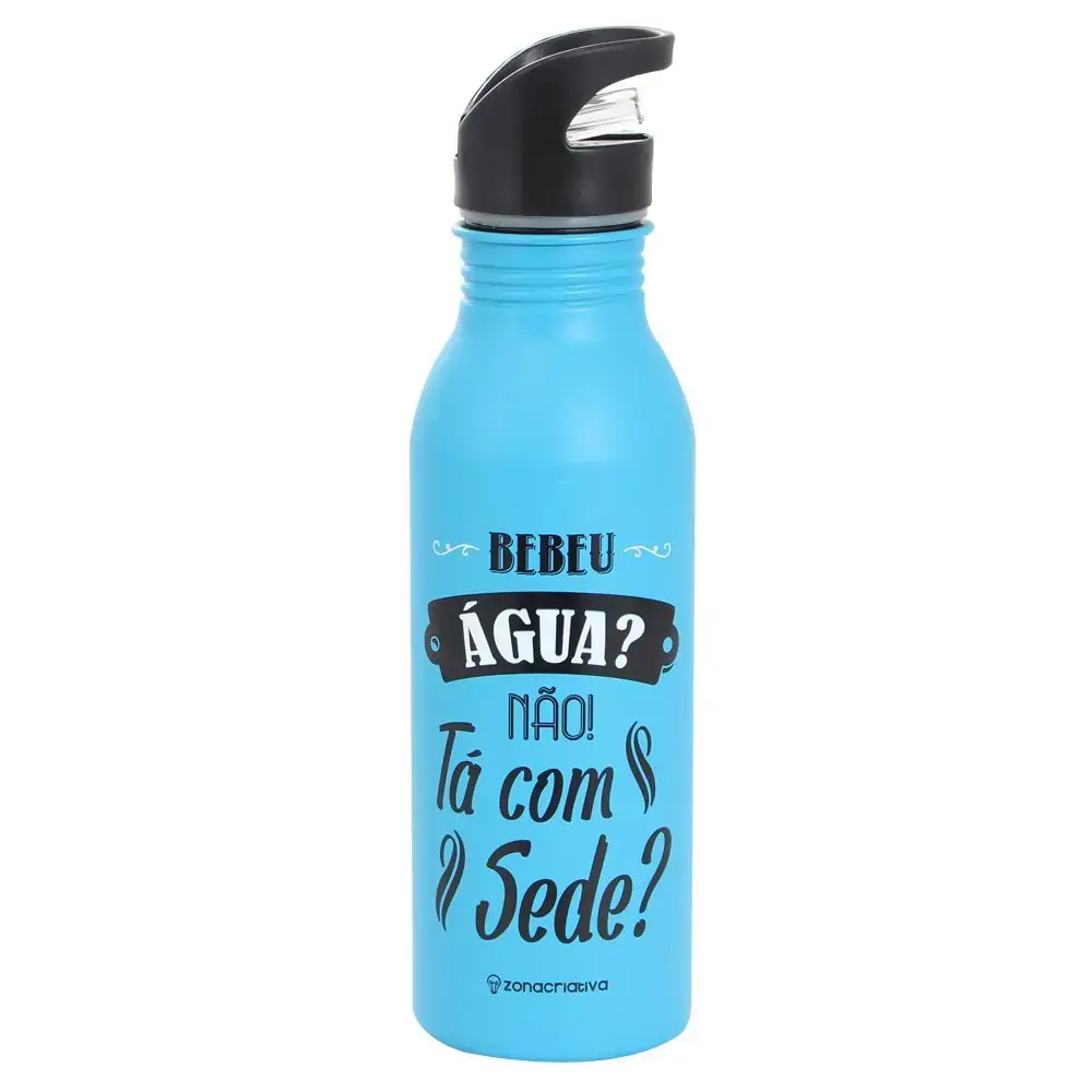Garrafa Aluminio Bebeu Agua 600ml Zonacriativa