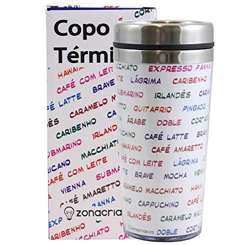 Copo Termico Tipos De Cafe 450ml Zonacriativa