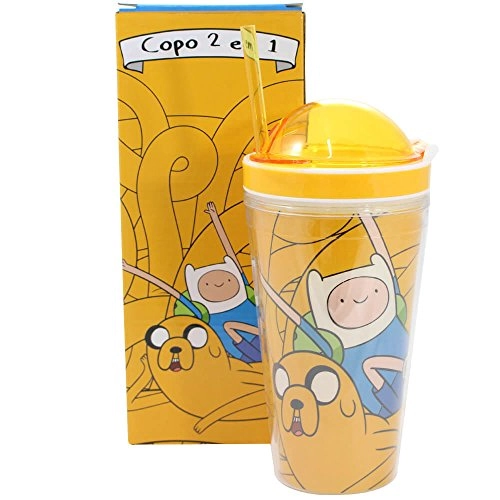 Copo C/canudo Zonacriativa 2 Em 1 Jake/finn