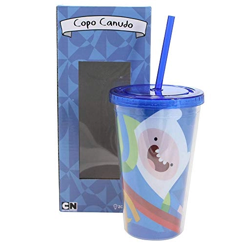 Copo C/canudo Zonacriativa 500ml Jake/finn