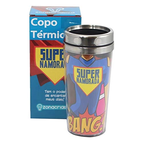 Copo Termico Zonacriativa 450ml Super Namorada