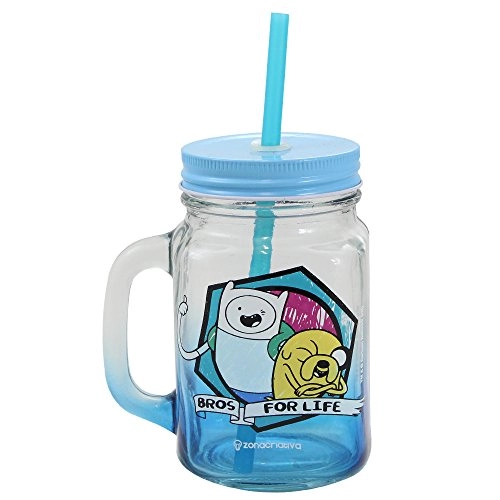 Caneca Pote De Vidro 450ml Degrade Fin E Jake Zn