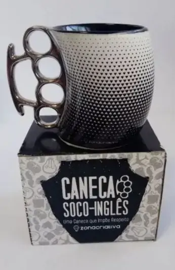 Caneca Zonacriativa 350ml Soco Ingles Geometrico