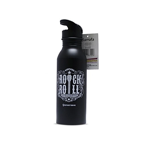 Garrafa Aluminio Fosca Rock And Roll 600ml Zonacriativa