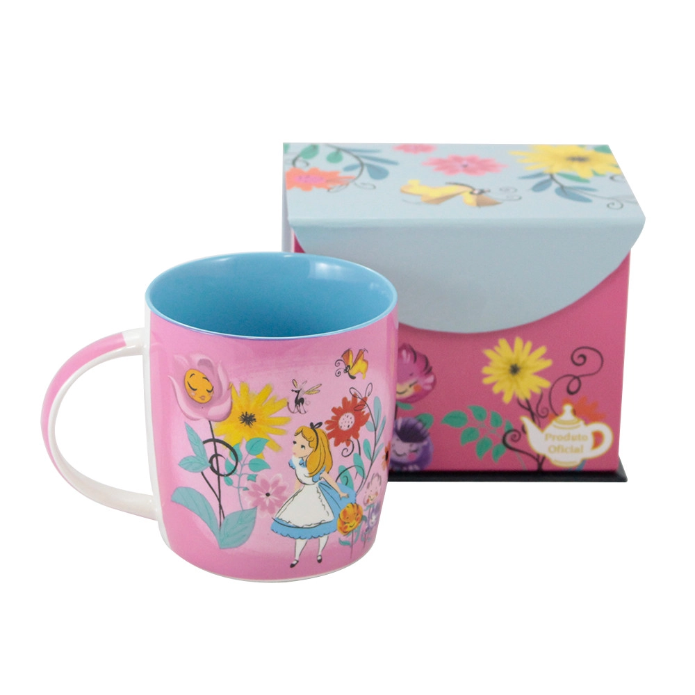 Caneca Zonacriativa 320ml Alice Floral