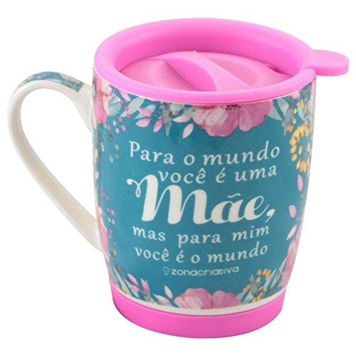 Caneca Zonacriativa 350ml Base Silicone Mae Mundo