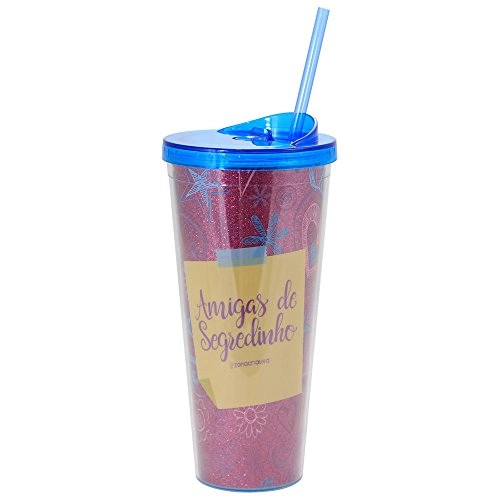 Garrafa Canudo Zonacriativa 650ml Amigas