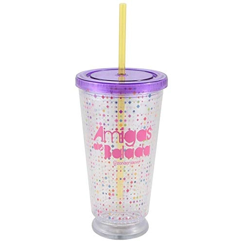 Copo Canudo Zonacriativa 500ml C/led Amigas Balada