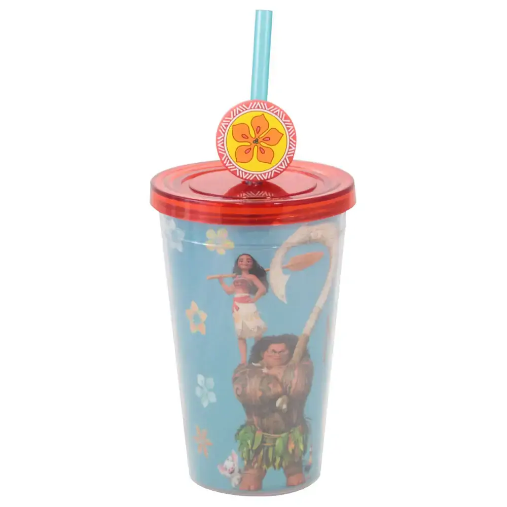 Copo Canudo C/ Pingente Mini 350ml Moana Turma 10022331
