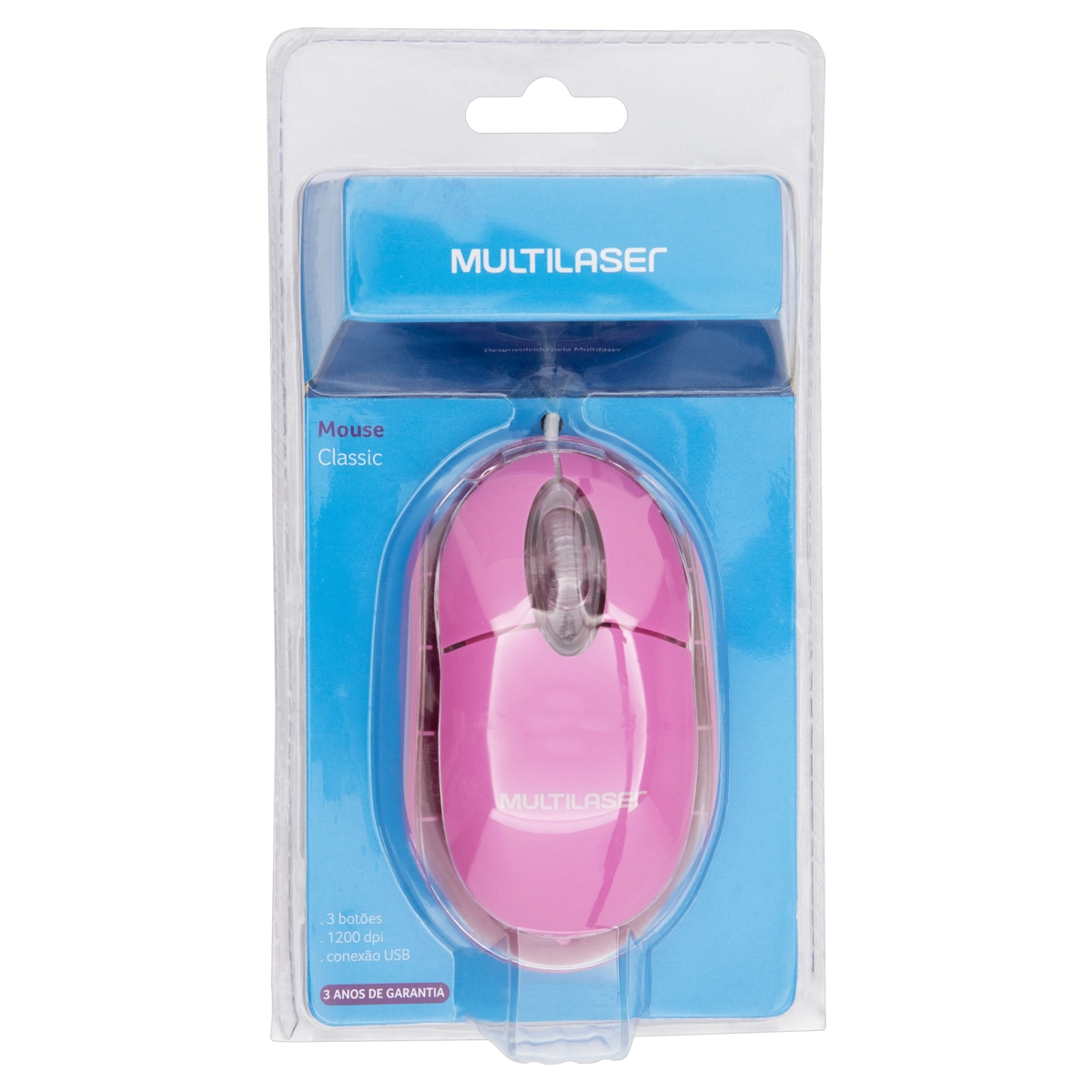 Mouse Rosa Classic Mo002 Multilaser