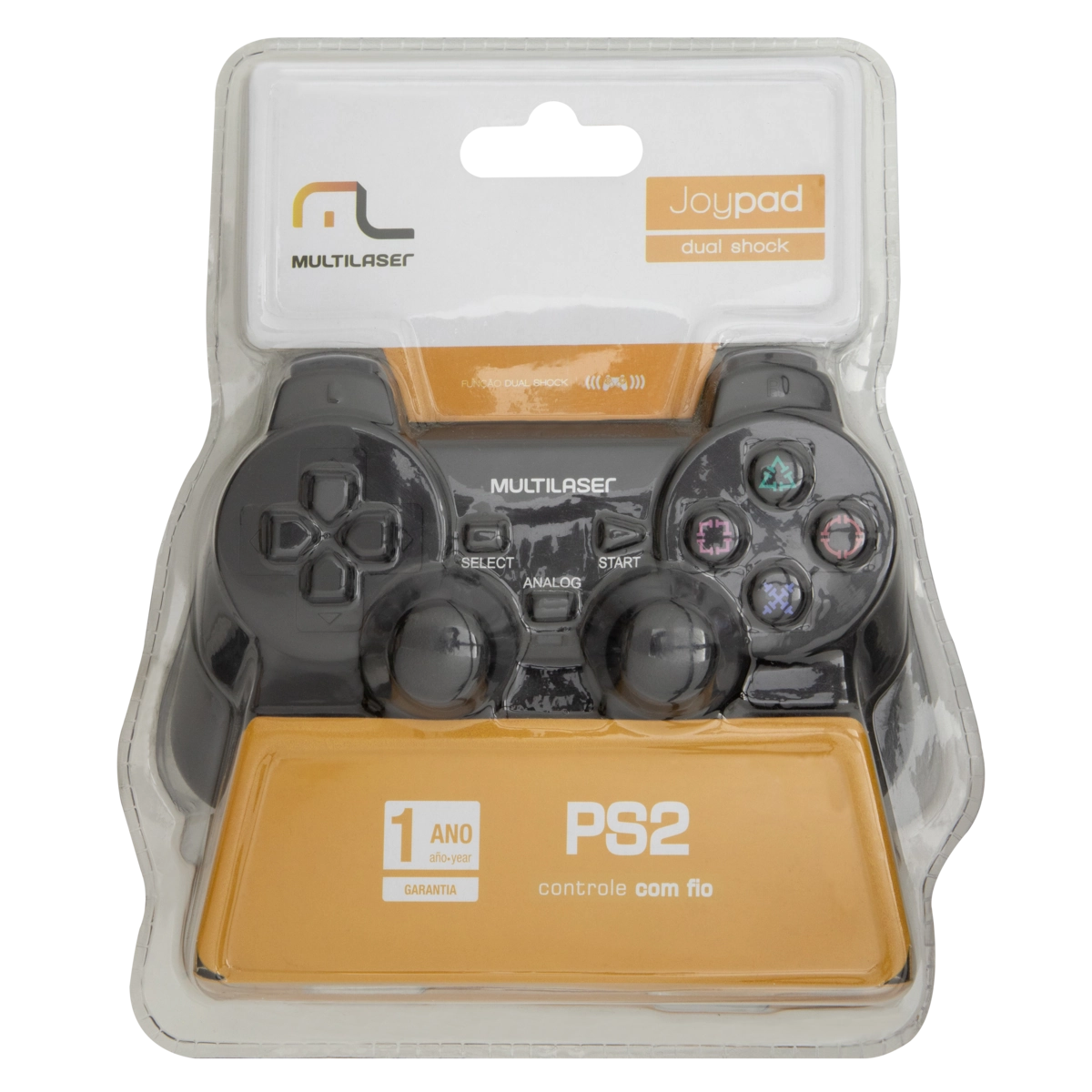 Controle Com Fio Ps2 Joypad Dual Shock Multilaser
