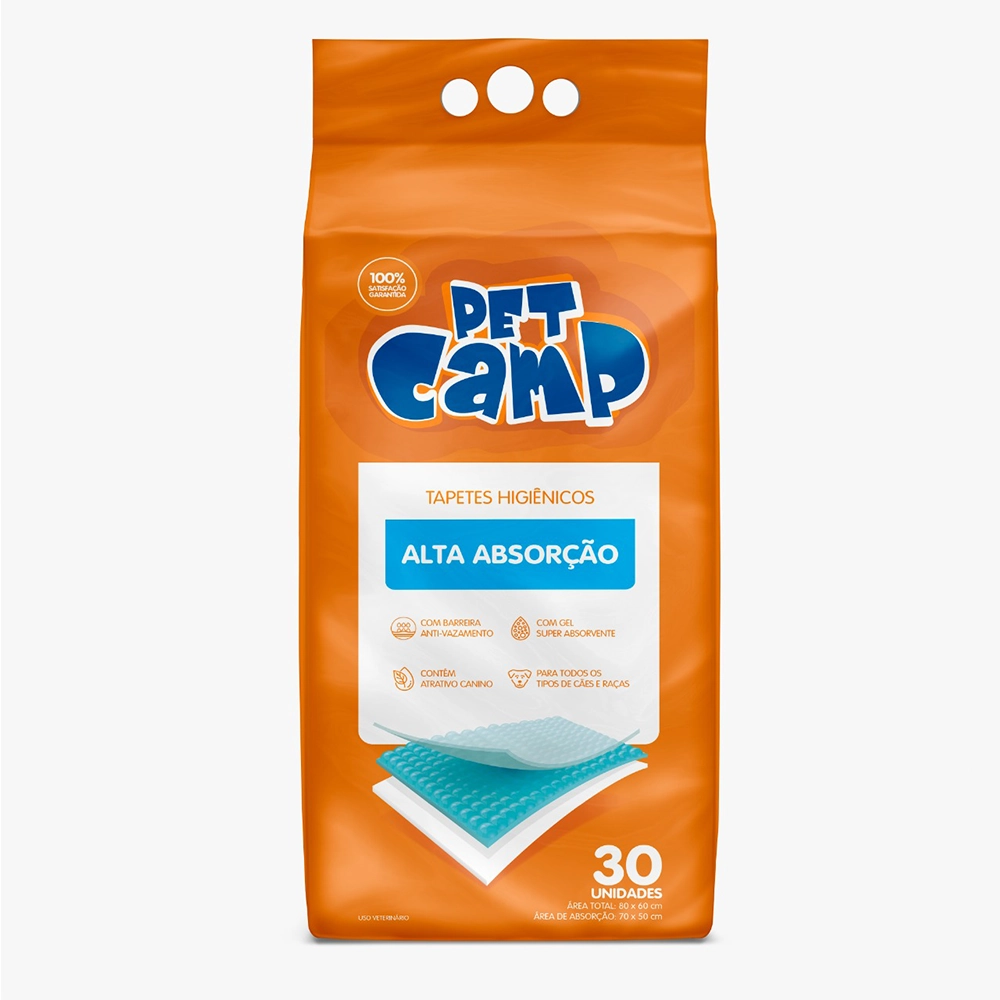 Tapete Higienico Petcamp Alta Absorcao 30 Unid