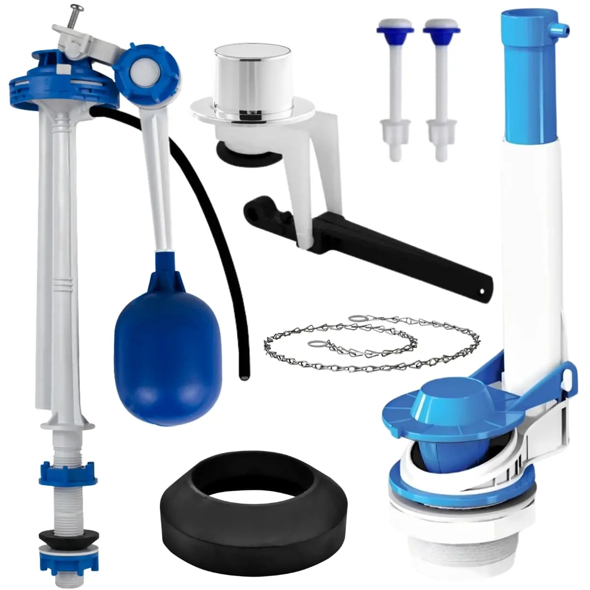 Kit Mecanismo Reparo Completo Universal Acionamento Lateral C/ Boia Acoplada Caixa Descarga | Valeplast