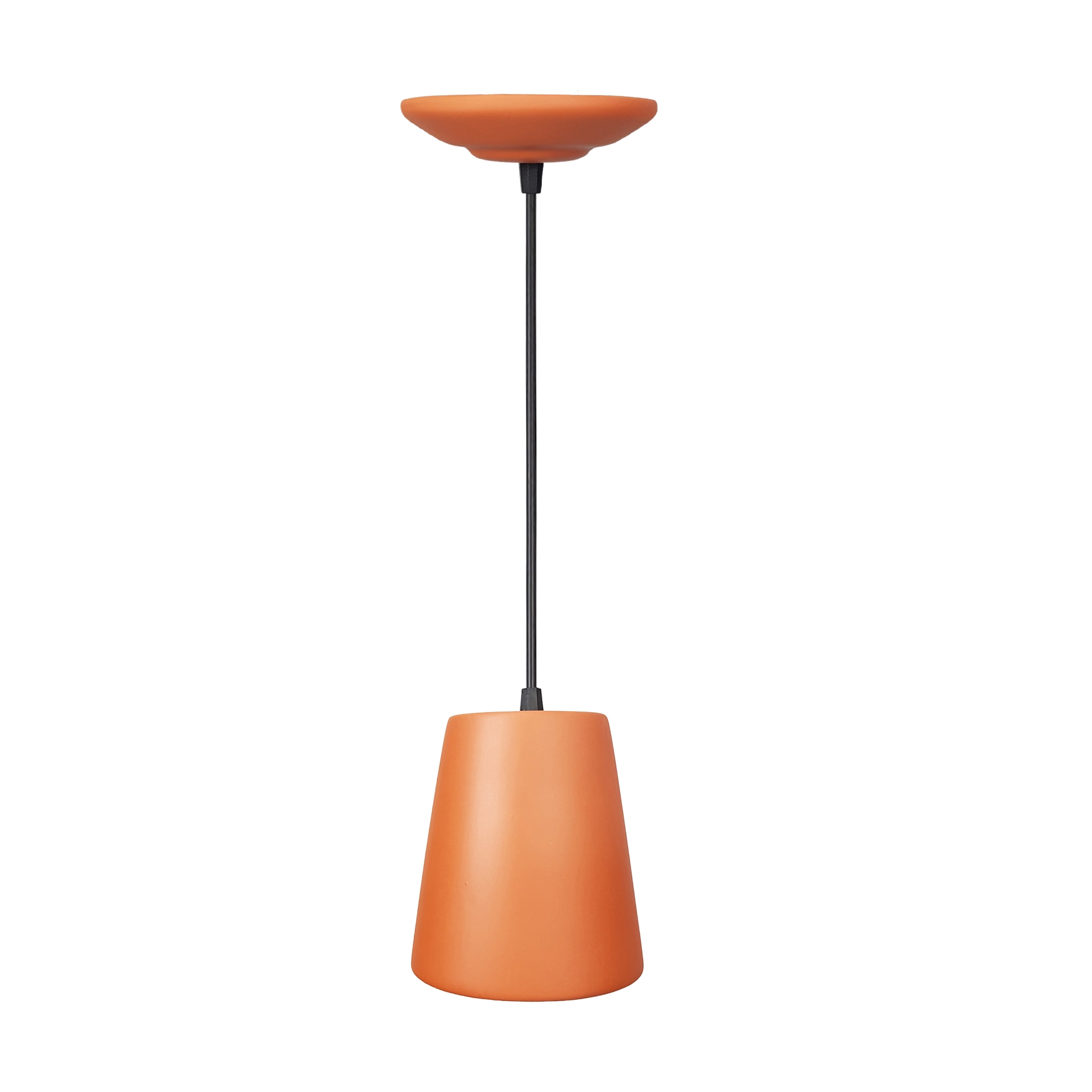 Pendente 1 Lâmpada Cerâmica Laranja Togo