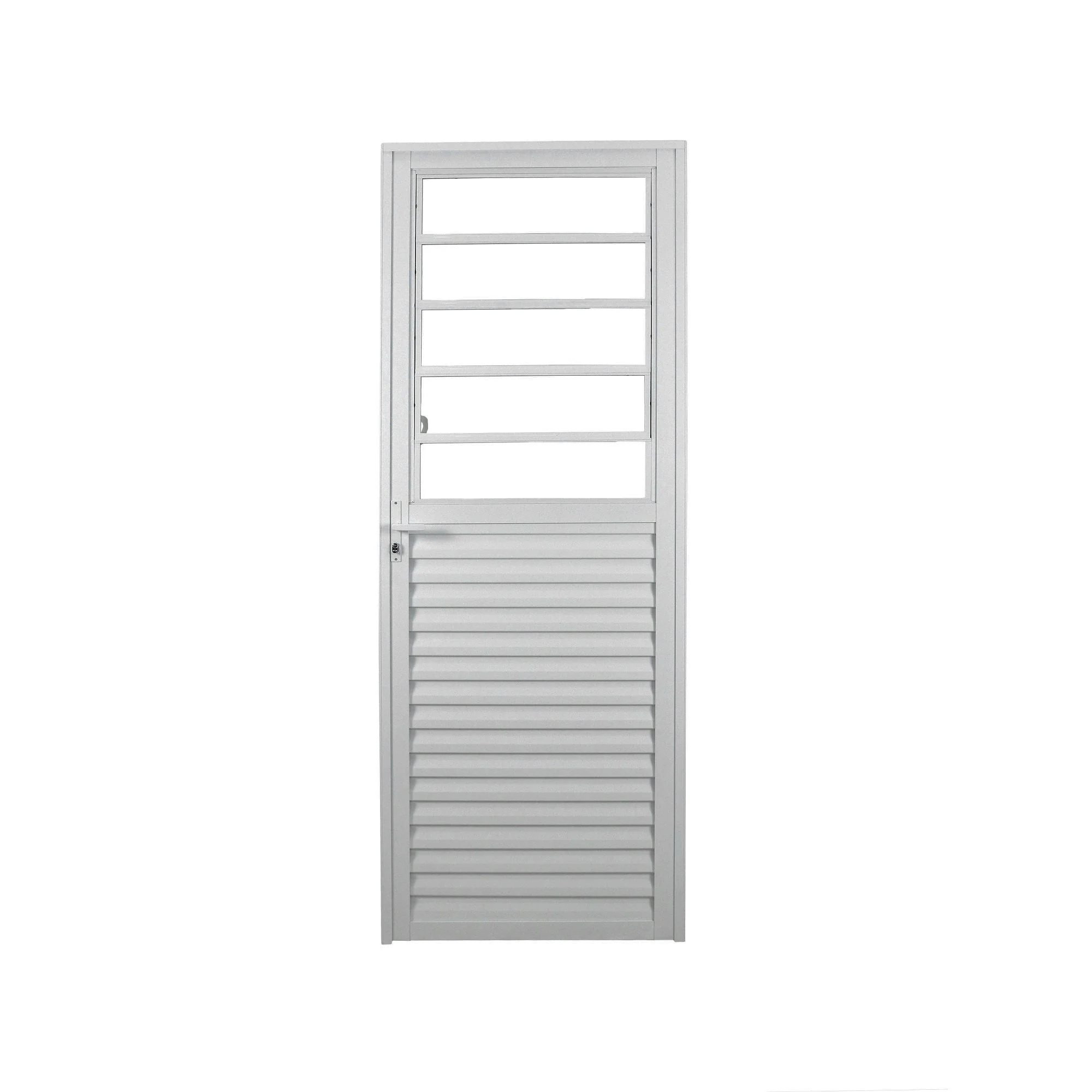 Porta De Alumínio Basculante 210x90cm Com Vidro Mini Boreal Linha Solida Mgm Abertura Direita Branco