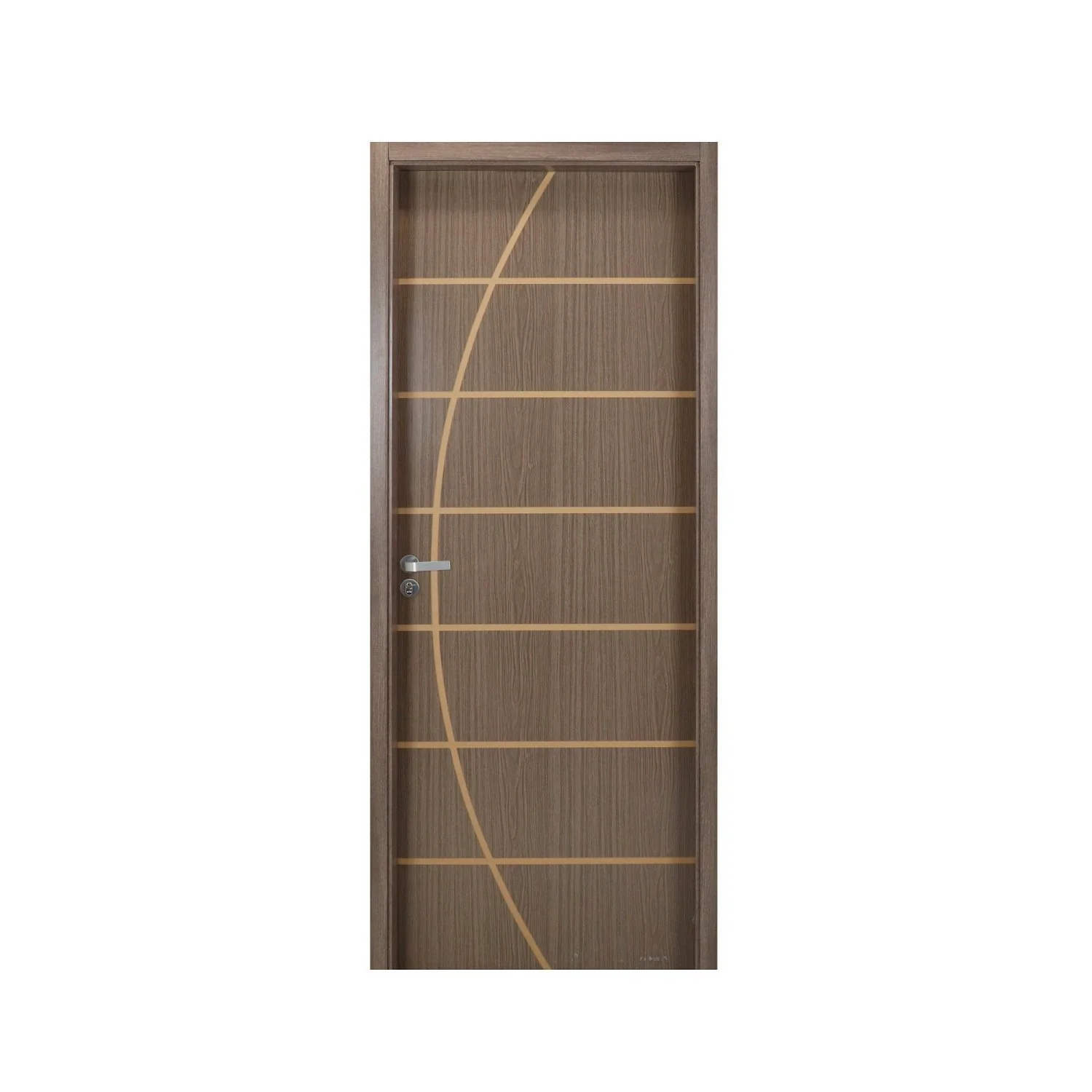 Kit Porta De Madeira Decorada 215x84cm Com Batente De Mdf Ultra 10cm Neblina Mgm Carvalho Quebec