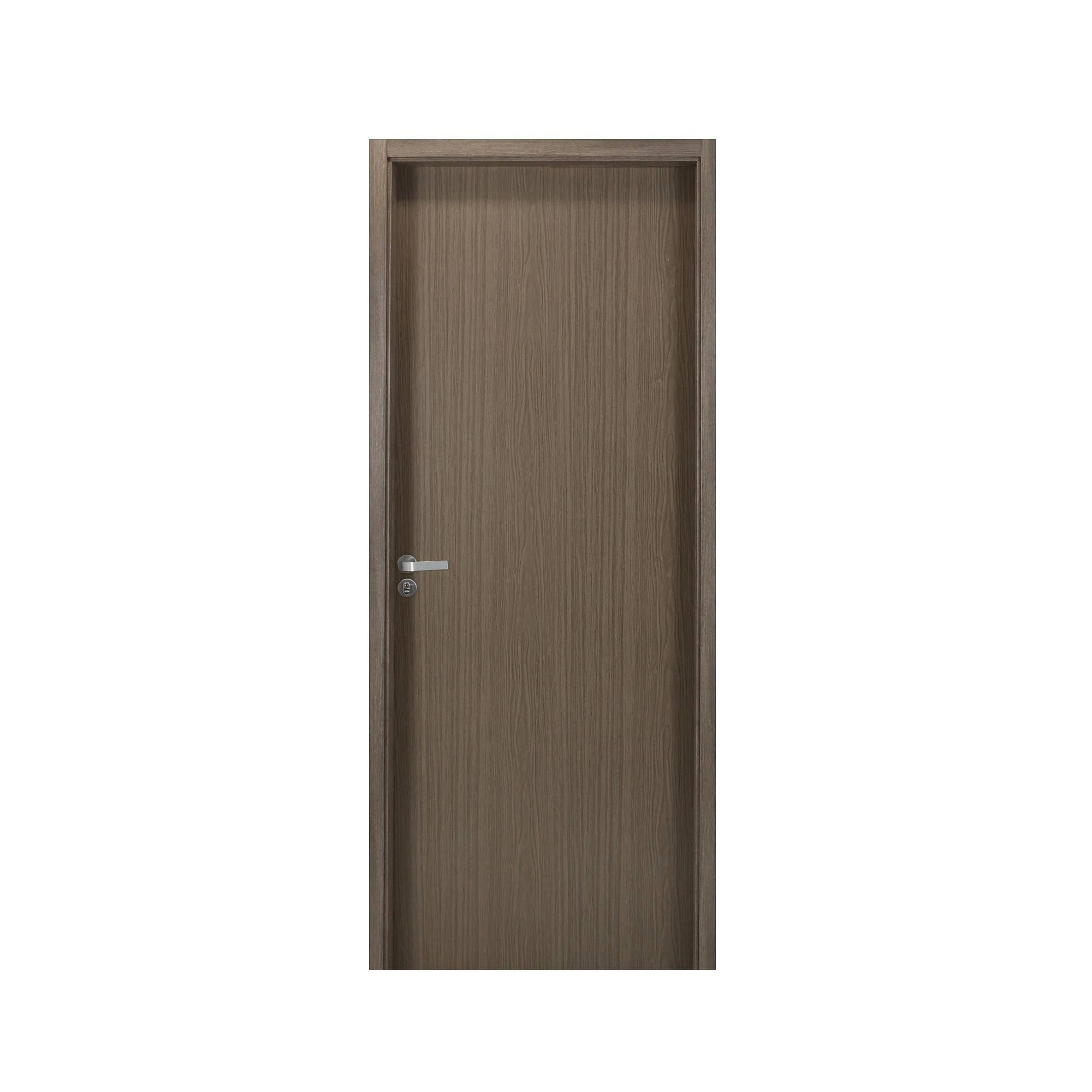 Kit Porta De Madeira Lisa 215x74cm Com Batente De Mdf Ultra 10cm Melamínica Mgm Abertura Esquerda Carvalho Quebec