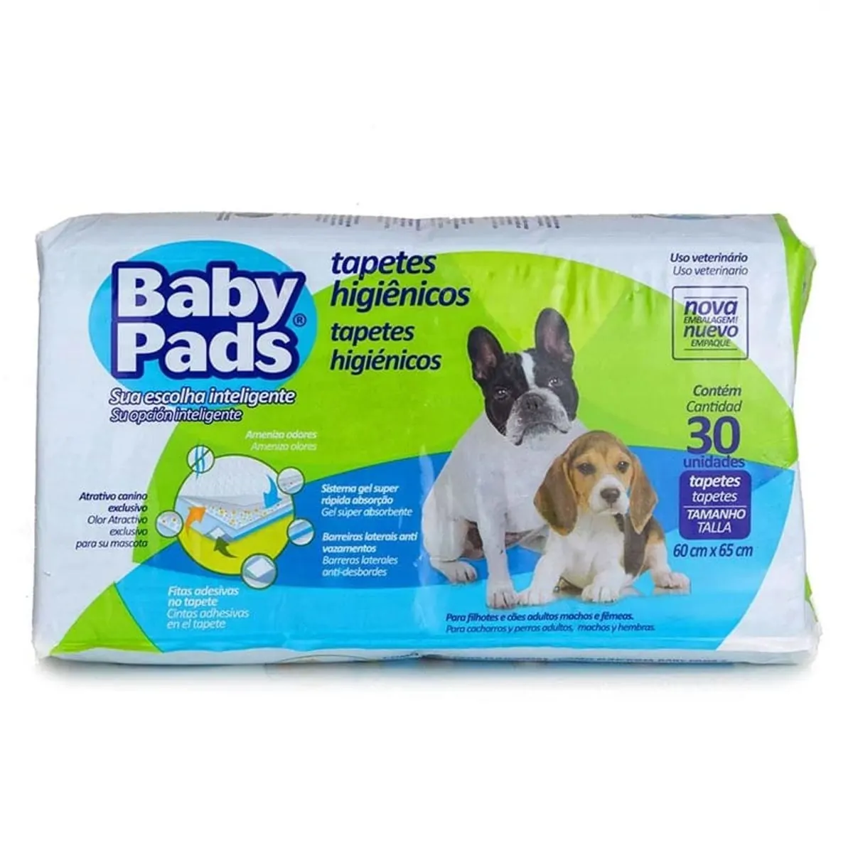 Tapete Higiênico Baby Pads Petix 60x65cm 30 unidades