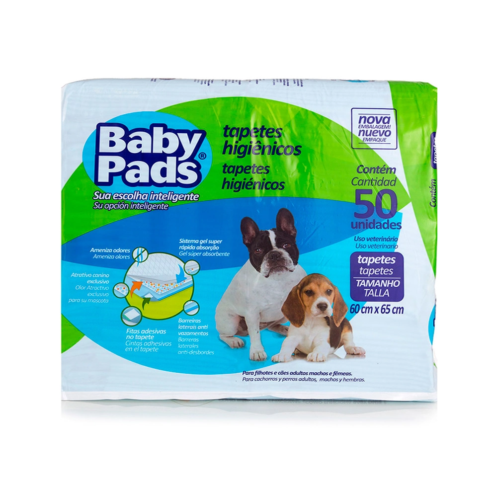 Tapete Higiênico Baby Pads Petix 60x65cm 50 unidades