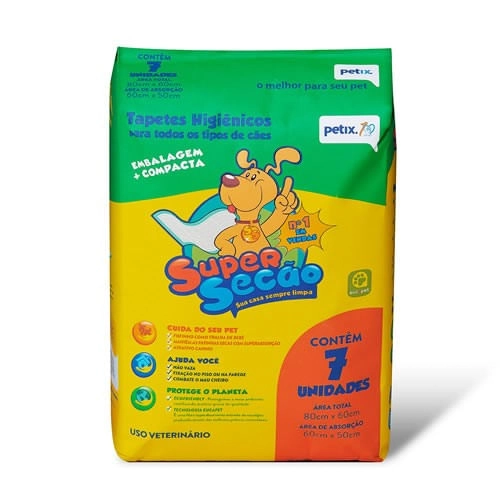 Tapete Higiênico Super Secão Petix 7 unidades