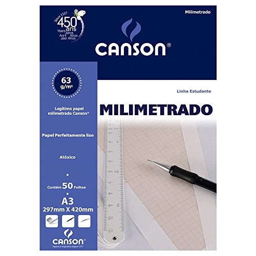 Bloco Milimetrado A3 63g/m 50 Folhas Canson