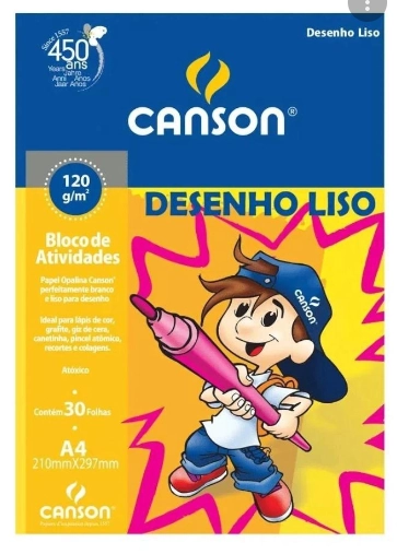 Bloco Escolar Desenho A4 21cmx29,7cm 120g 30fl Canson Branco