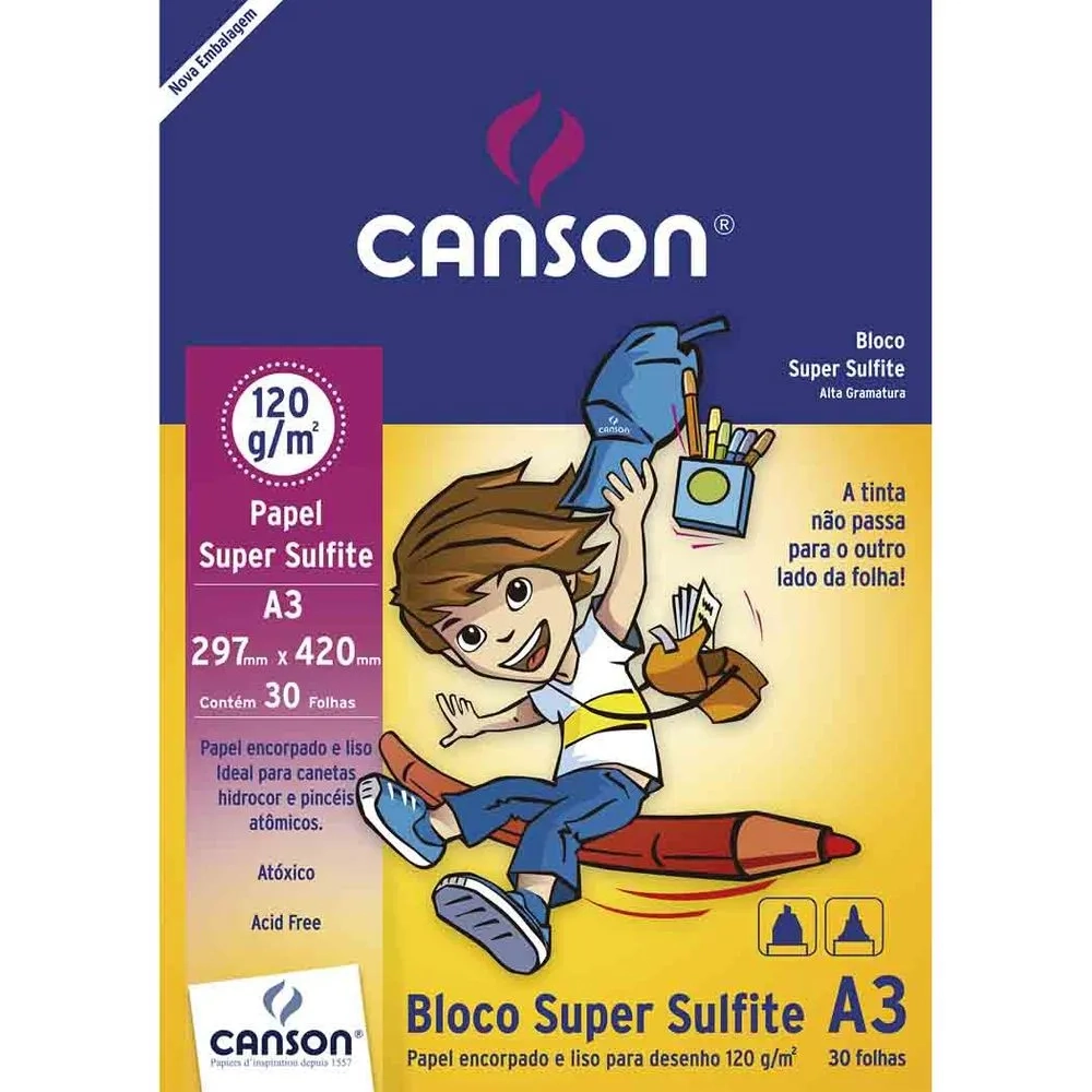 Bloco Liso Inf 30f A3 120gm2 66667094 Canson