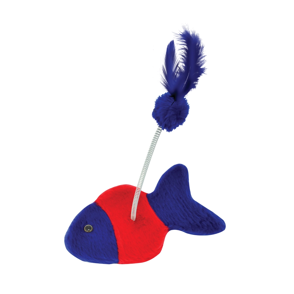 Brinquedo São Pet Para Gatos Peixinho Azul E Vermelho