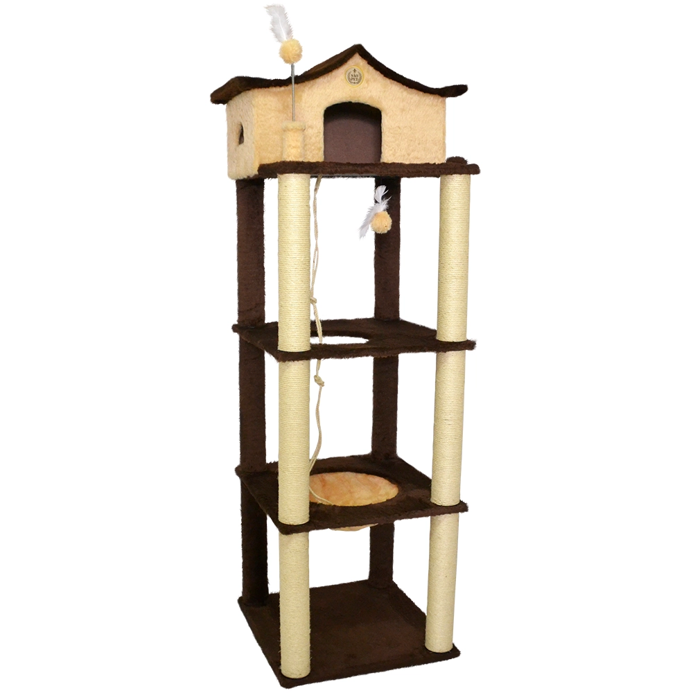 Sao Pet Arranhador Arr Castelo Fit Pel Mr/bg 60x60x197cm