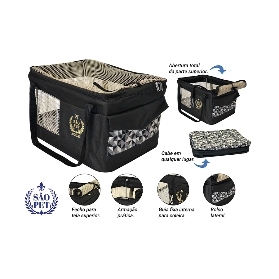 Bolsa S.b.aerialpet Lt Preta 36x33x23