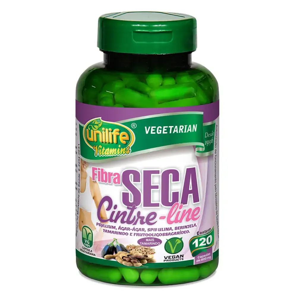 Fibra Seca Cintre-line 600mg Vegan 120 Cáps - Unilife