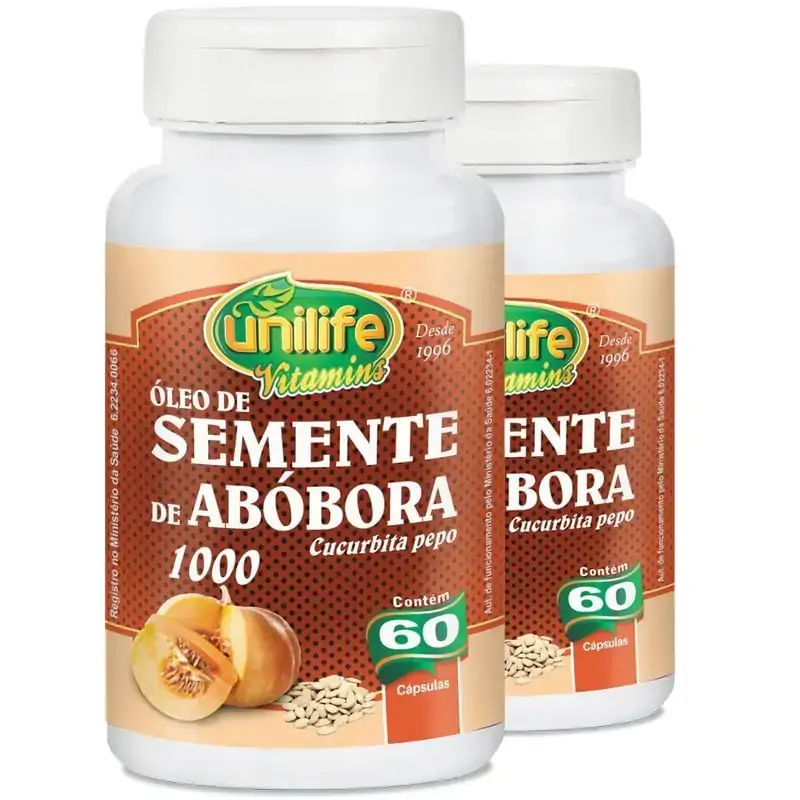 Óleo de Semente de Abóbora + Ômega 6 e 9 60 Cáps. Unilife