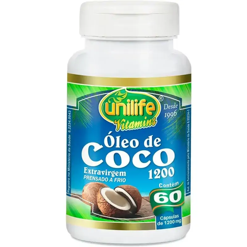 óleo De Coco 1200mg 60 Cápsulas Unilife