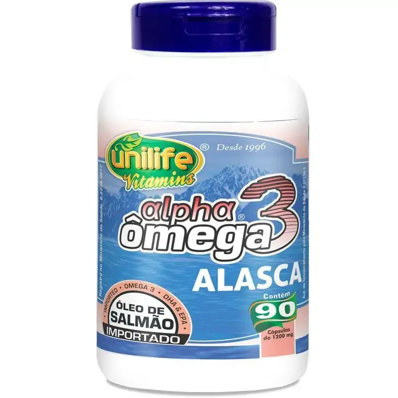 Alpha ômega 3 óleo De Salmão 90 Cápsulas 1200mg Unilife