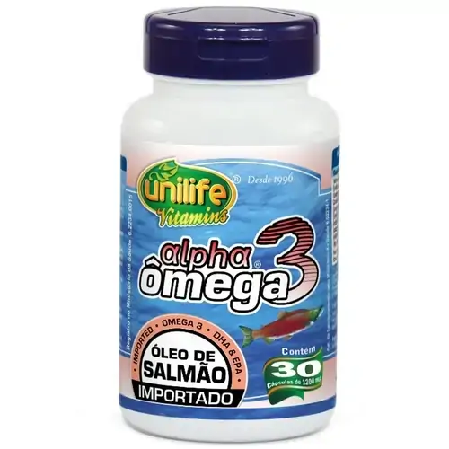Alpha ômega 3 30 Cápsulas 1200mg óleo De Salmão Unilife