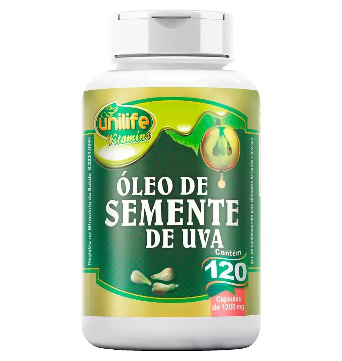 Óleo de Semente de Uva + Ácido Linoleico 120 Cáps. Unilife