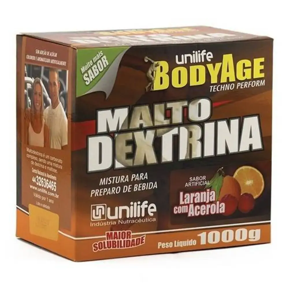 Malto Dextrina Laranja/acerola 1kg Unilife Atletas/prat Atividades Fisica