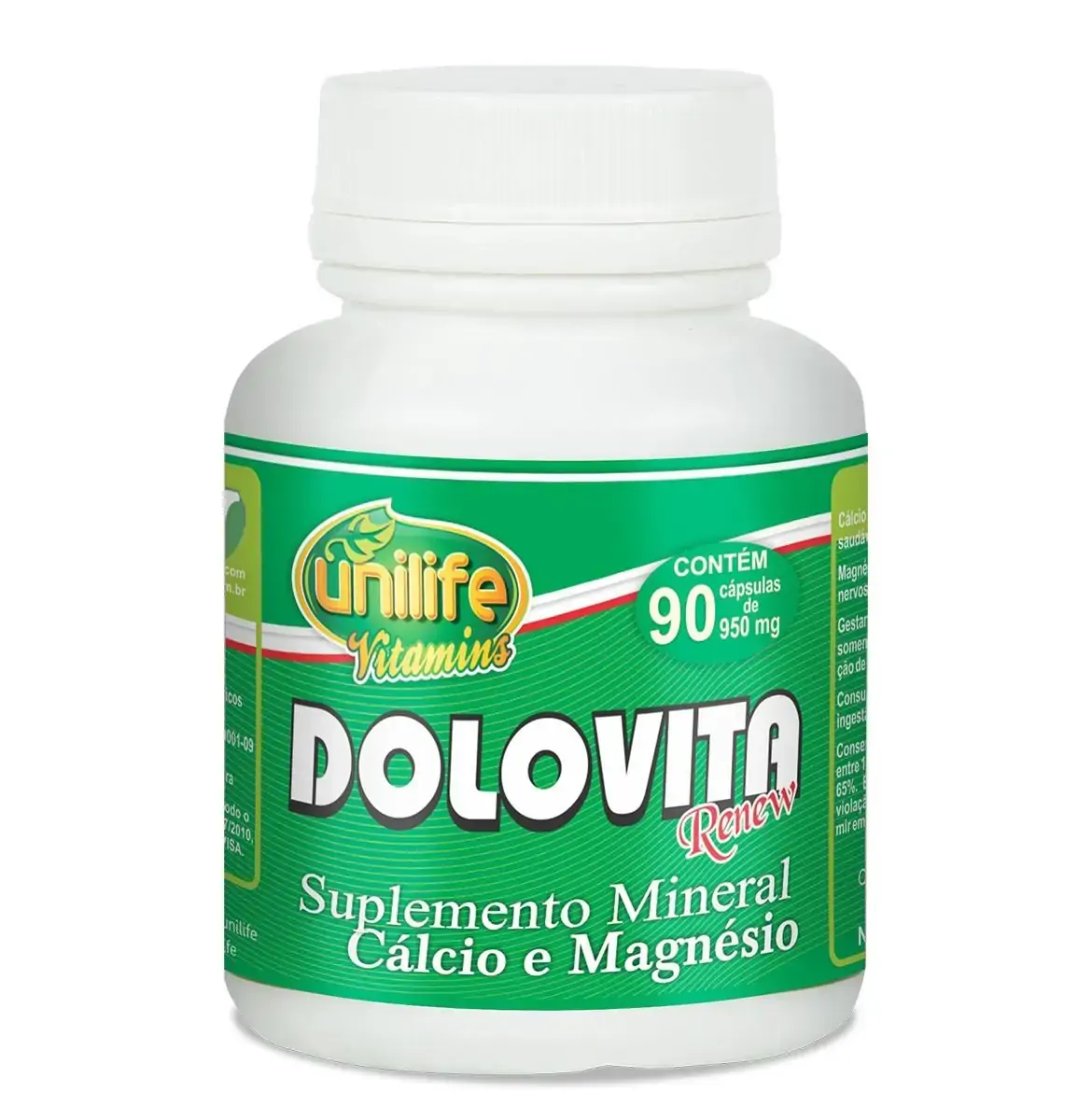 Dolovita Renew Cálcio e Magnésio 950mg 90 Cáps. - Unilife