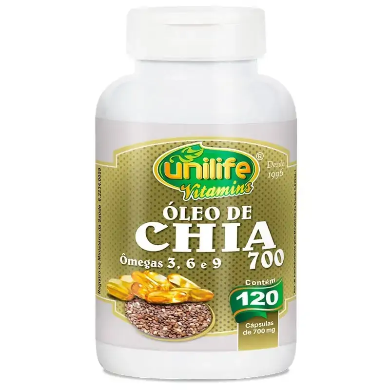 óleo De Chia 120 Cápsulas 700mg Unilife