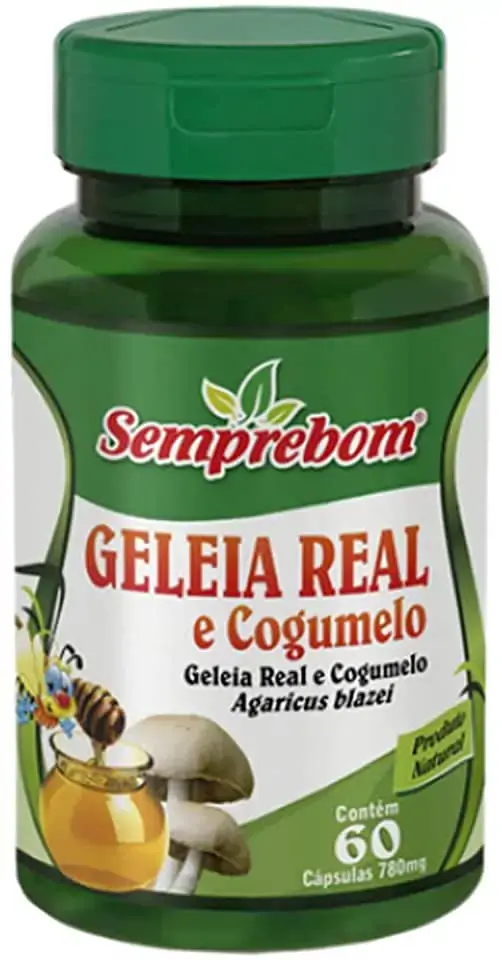 Geleia Real E Cogumelo Agaricus 90 Capsulas 350mg Semprebom
