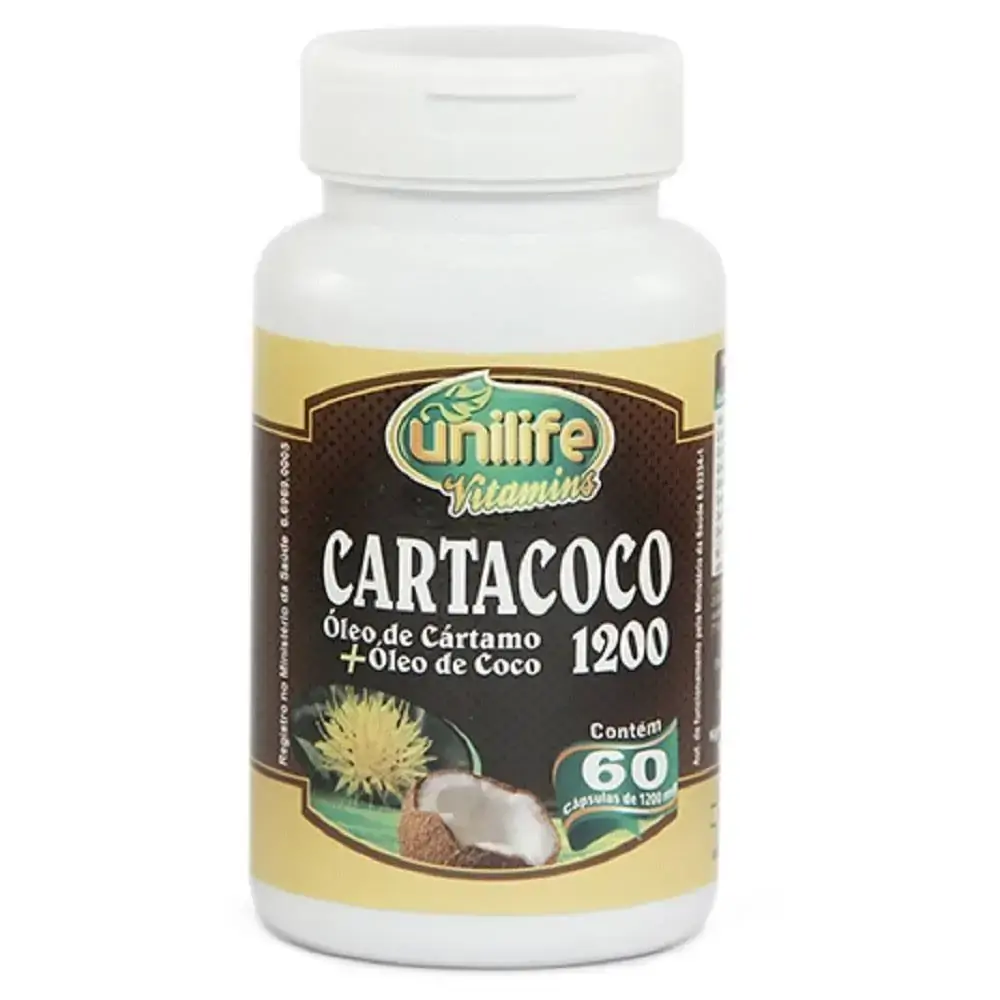 Cartacoco óeo De Cártamo óleo De Coco 1200mg 60 Cápsulas Unilife