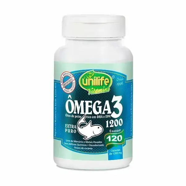 Óleo De Peixe Ômega 3 Unilife 120 Cápsulas De 1200mg