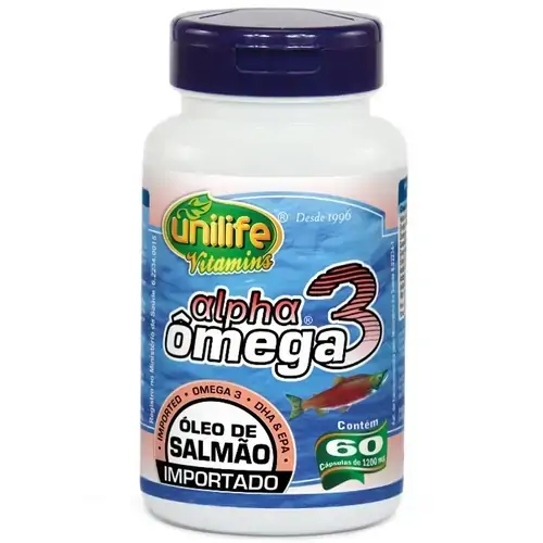 Alpha ômega 3 60 Cápsulas 1200mg óleo De Salmão Unilife