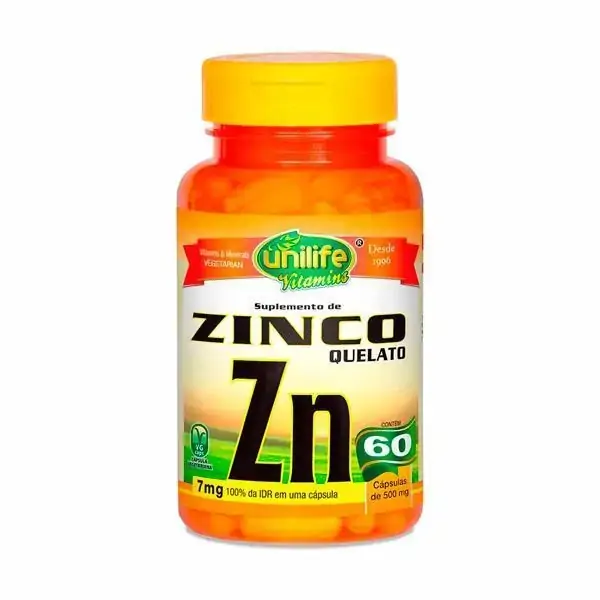 Zinco Quelato Zn 600mg 60 Vegan Caps Unilife
